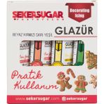 Şeker&Sugar Glazür 4'lü Set 40 gr Beyaz, Kırmızı, Sarı, Yeşil
