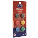 Şekil Kraf Yuvarlak Renkli Mıknatıs 20Mm 6Lı - 2 paket