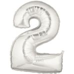 Şekilli 2 Numara Supershape Silver Rakam Folyo Balon