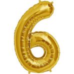 Şekilli 6 Numara Supershape Gold Rakam Folyo Balon
