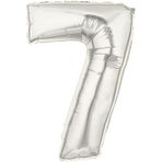 Şekilli 7 Numara Supershape Silver Rakam Folyo Balon