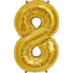Şekilli 8 Numara Supershape Gold Rakam Folyo Balon
