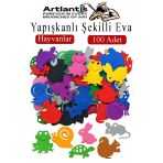 Şekilli Eva Yapışkanlı Hayvan 100 Lü 1 Paket Kendinden Yapışkanlı Eva Sticker Okul Öncesi Kreş Ana Sınıfı