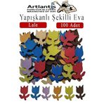 Şekilli Eva Yapışkanlı Lale 100 Lü 1 Paket Kendinden Yapışkanlı Eva Sticker Okul Öncesi Kreş Ana Sınıfı