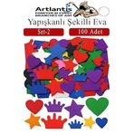 Şekilli Eva Yapışkanlı Set-2 100 Lü 1 Paket Kendinden Yapışkanlı Eva Sticker Okul Öncesi Kreş Ana Sınıfı