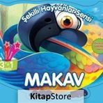 Şekilli Hayvanlar Serisi Makav - Hikaye Boyama ve Aktivite Kitabı - Parıltı Yayıncılık