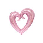 Şekilli Kalp Pembe Renk Folyo Balon Çok Renkli