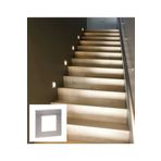 sekizgen led Hareket Sensörlü Kare 3 Watt Merdiven Armatürü Matkrom Kasa Beyaz Işık
