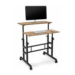 sekizincicaddedizayn Yükseklik Ayarlı Bilgisayar/laptop Ve Çalışma Masası - Çam 70x60 (TEKERLİ) Oval Kenar