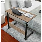 Sekizincicaddedizayn Yükseklik Ayarlı Çalışma Masası - Ceviz (TEKERLİ) 80x40 - Oval Kenar