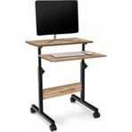 Sekizincicaddedizayn Yukseklik Ayarli Laptop Sehpasi Ve Calisma Masasi - Atlantik Cam (Tekerli)