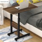 Sekizincicaddedizayn Yukseklik Ayarli Yatak Sehpasi - Ceviz (Tekerli) 70X40 Oval Kenar