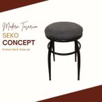 Seko Concept Tabure, Bar Taburesi, 2'li Tabure, Metal Ayaklı Tabure, Iç Içe Geçebilen Tabure, Ikili Tabure - Gri - Siyah