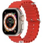 Sekoda Apple Watch Uyumlu 42MM 44MM 45MM 49MM 1/2/3/4/5/6/se/7/8/ultra Kordon - Kırmızı