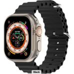 Sekoda Apple Watch Uyumlu 42MM 44MM 45MM 49MM 1/2/3/4/5/6/se/7/8/ultra Kordon - Siyah