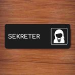 Sekreter Alüminyum Ofis Departman Kapı Isimliği, Yönlendirme Levhası 24X9 cm Siyah Renk - 24 x 9 cm - 1 Adet