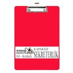 Sekreterlik Kapaksız A4 1 Adet Renkli A4 Kapaksız Sekreterlik Klipsli Metal Mekanizmalı 80 Yaprak Kapasiteli Kırmızı
