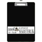 Sekreterlik Kapaksız A4 1 Adet Renkli A4 Kapaksız Sekreterlik Klipsli Metal Mekanizmalı 80 Yaprak Kapasiteli Siyah
