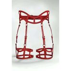 Seksi Deri Jartiyer Harness, Gotik Jartiyer Harness - APFT1158 Kırmızı 2XL/3XL