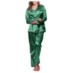 Seksi iç çamaşırı kadın setleri gece kıyafeti pijama saten çekici gecelik kadınlar için uzun pijama bornoz gece elbisesi kadın iç çamaşırı, Yeşil., M