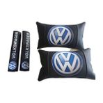 Sekutuning Volkswagen Siyah Deri Boyun Yastığı Kemer Konforu ve Ayna Ipi Hediyesi