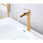 Şelale Lavabo Bataryası Gold Çanak Lavabo Bataryası Şelale Akışlı Altın Lavabo Musluk Banyo Batarya