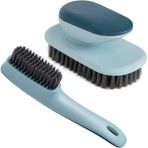 Selaurel Çamaşır Temizleme Fırçası 2'li Paket Yumuşak Kıl Fırçası Ayakkabı Temizleme Fırçası Lekeler için Giysi Ovma Fırçası Banyo Tezgahı Küvetler için Ev Temizleme Aracı (Mavi)