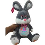 Selay 1261 40 cm Gri Oturan Tavşan Peluş