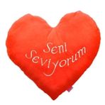 Selay I Love You Yazılı Kalp Yastık 36 Peluş Oyuncak