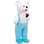 Selay Kalpli Mavi Tulumlu Ayı 115 cm Peluş Oyuncak