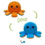 SELAY TOYS Peluş Duygulu Ahtapot Oyuncak 14 Cm Mavi/Turuncu