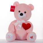 Selay Yumoş Ayı 47 cm Pembe Kalpli Peluş Ayı