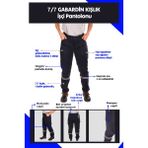 Selçuklu Plus 7/7 Gabardin Kışlık İşçi Pantolonu Tek Reflektörlü Kalın İş Pantolonu - Lacivert - XL