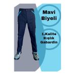 Selçuklu Plus 7/7 Gabardin Kışlık Işçi Pantolonu Tek Reflektörlü Mavi Biyeli Kalın Iş Pantolonu - Lacivert