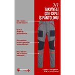 Selçuklu Plus 7/7 Takviyeli Kışlık İş Pantolonu – Dayanıklı, Konforlu ve Şık - Gri - Lacivert - 2XL