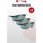 Selçuklu Plus ESSAFE 1100 3'LÜ İş Güvenliği Gözlüğü – Darbelere, Toza ve UV Işınlarına Karşı Koruyucu, Şeffaf Lensli, Ayarlanabilir Saplı Ergonomik Gözlük - Standart - Siyah