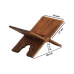 Selçuklu Yakma Desenli Ahşap Katlanabilir Rahle Mini 35 CM