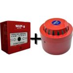 Selda Yangın Alarm Ihbar Ikaz Sireni ve Butonu 220V 2'li Set