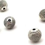 Selderesi 10 Adet 8Mm Boş Nokta Desenli Yuvarlak Küre Kesim Metal Boncuk