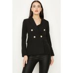 Select Kadın Siyah Düğmeli Blazer Ceket 46 %100 Pamuk Konforlu ve Şık Tasarım