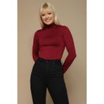 Select Moda Kadın Balıkçı Yaka Örme Bluz - Bordo