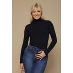 Select Moda Kadın Balıkçı Yaka Örme Bluz - XL - Lacivert