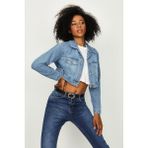 Select Moda Kadın Düğmeli Crop Denim Ceket Cotton Siyah Renkli Şık Tasarım - 40