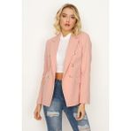 Select Moda Kadın Gold Düğmeli Blazer Ceket - 40 - Pembe