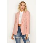 Select Moda Kadın Pembe Gold Düğmeli Blazer Ceket