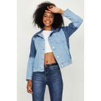 Select Moda Kadın Renk Bloklu Denim Ceket %100 Cotton Mavi Renk ile Şık Tasarım - 42