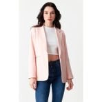 Select Moda Kadın Siyah Düğme Detaylı Blazer Ceket - 44 - Pembe