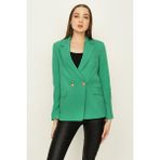 Select Moda Kadın Tek Düğme Kapamalı Blazer Ceket - 36 - Yeşil