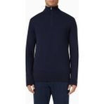 Selected Homme Pamuklu Yarım Fermuarlı Hırka, %100 Pima Pamuk - Lacivert - XL