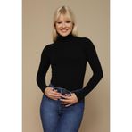 SelectModa Kadın Balıkçı Yaka Örme Bluz Siyah XL
